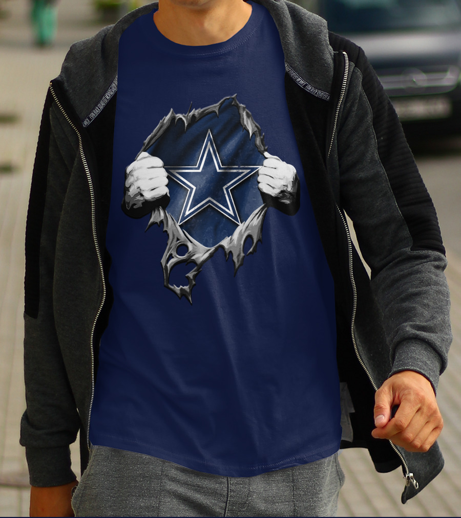 Torn DALLAS COWBOYS Star Logo Reveal T-Shirt