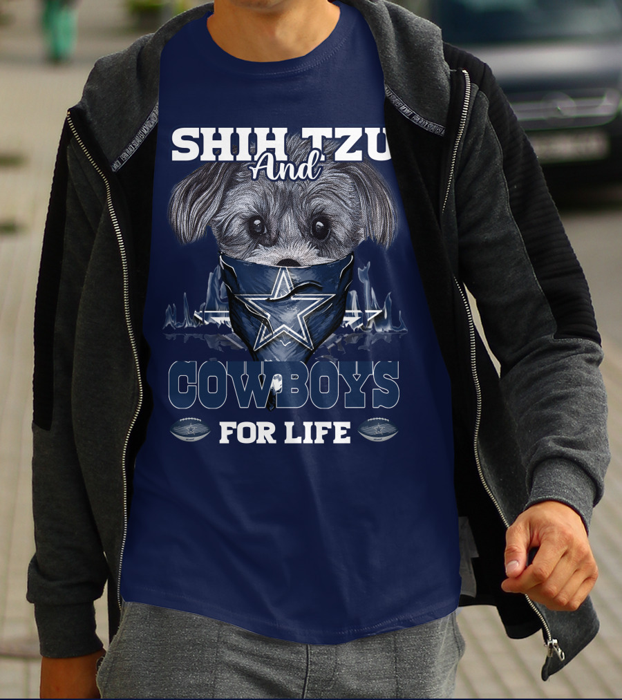 SHIH TZU And COWBOYS For Life T-Shirt