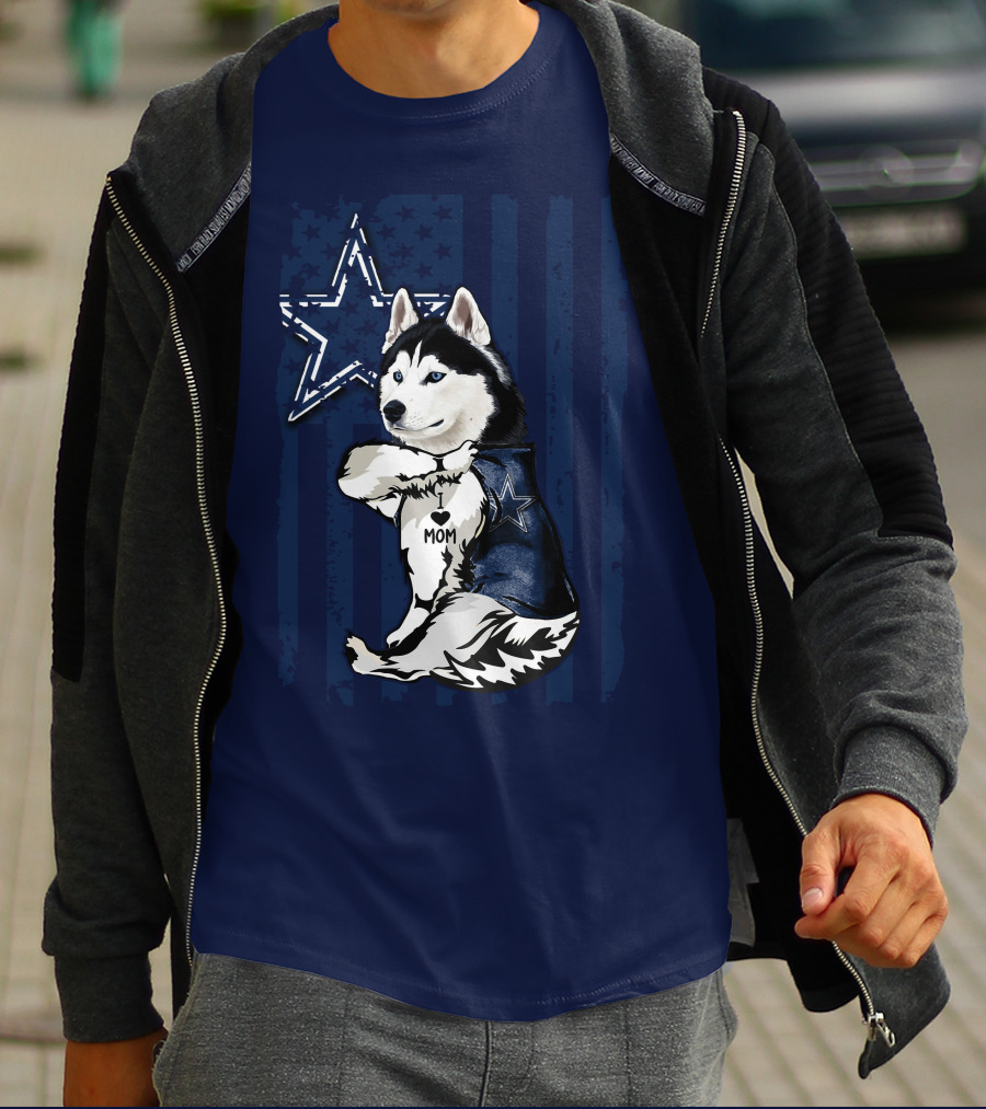 Siberian Husky Dallas Cowboys Star Mom T-Shirt