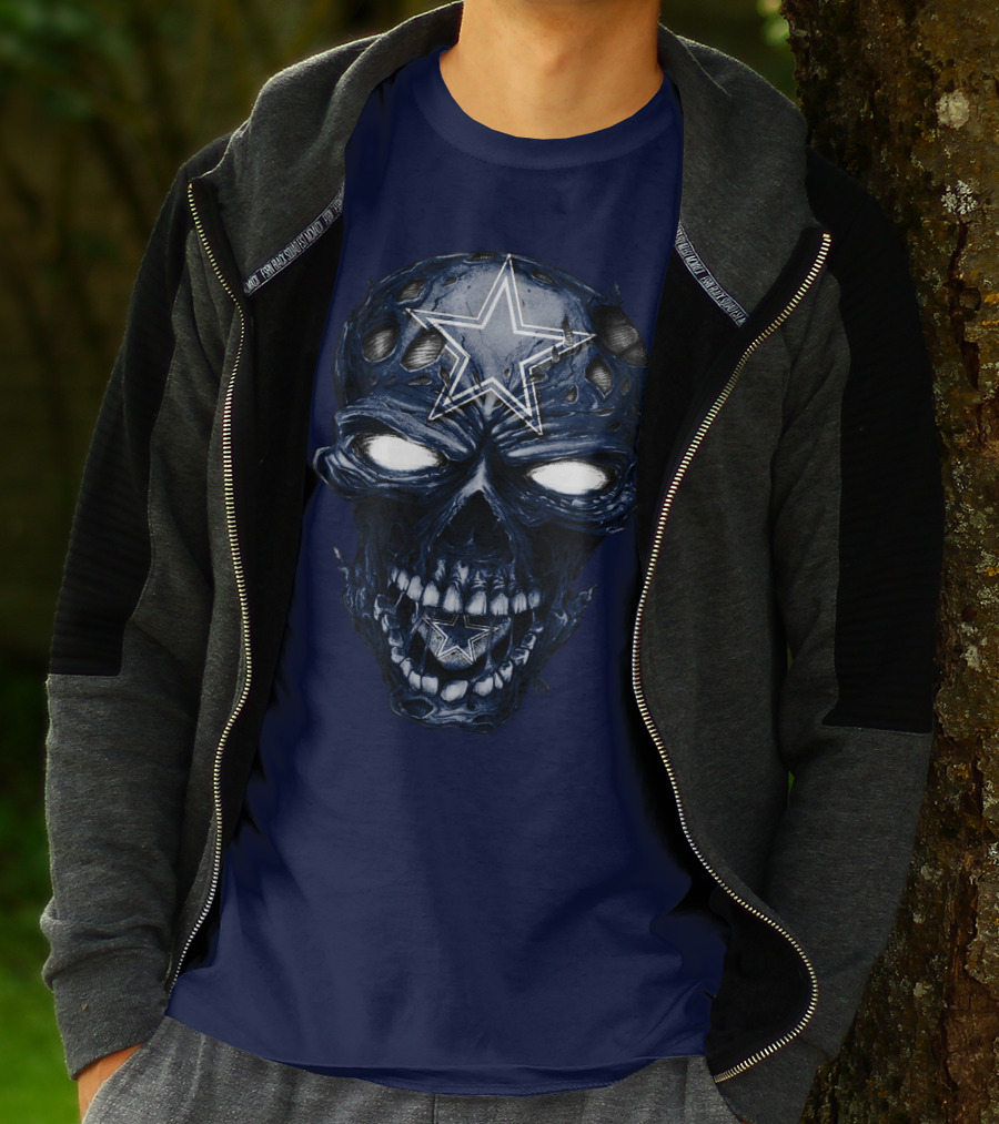 Skull Dallas Cowboys Star Icon NFL Football Fan Gear T-Shirt