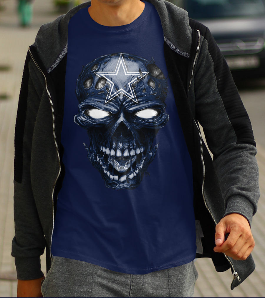 Skull Dallas Cowboys Star Icon NFL Football Fan Gear T-Shirt