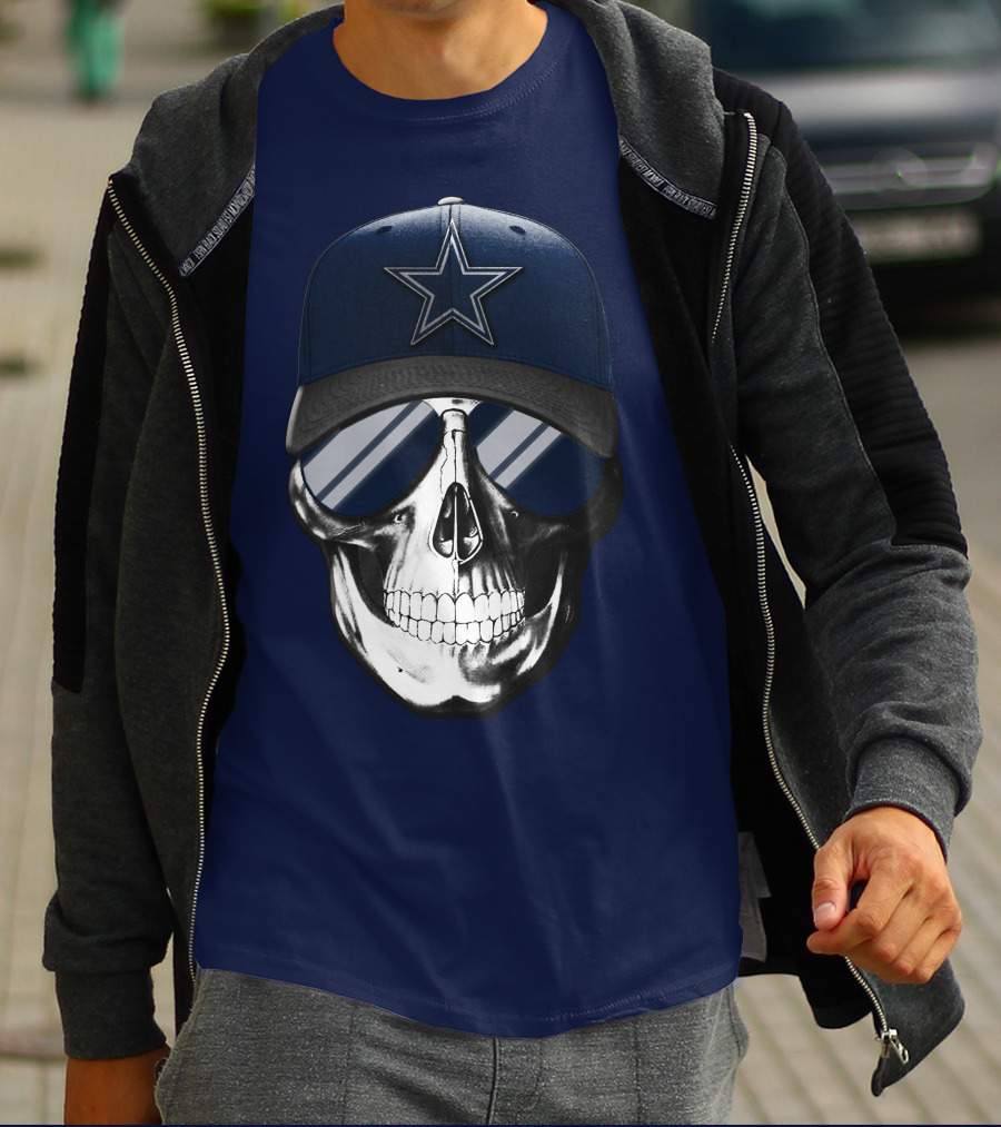 Skull Dallas Cowboys Star Hat Sunglasses T-Shirt
