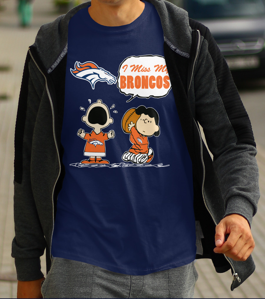 I Miss My Broncos Denver Broncos 72 Comic Style Football Fans T-Shirt
