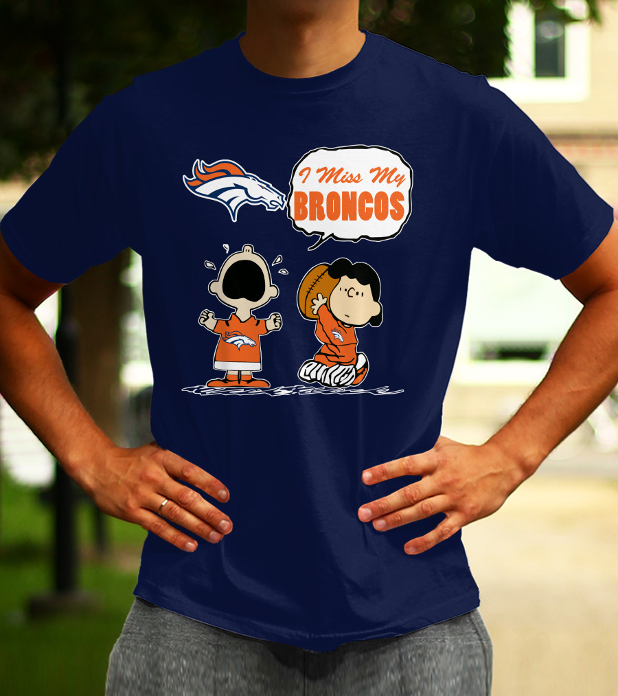 I Miss My Broncos Denver Broncos 72 Comic Style Football Fans T-Shirt