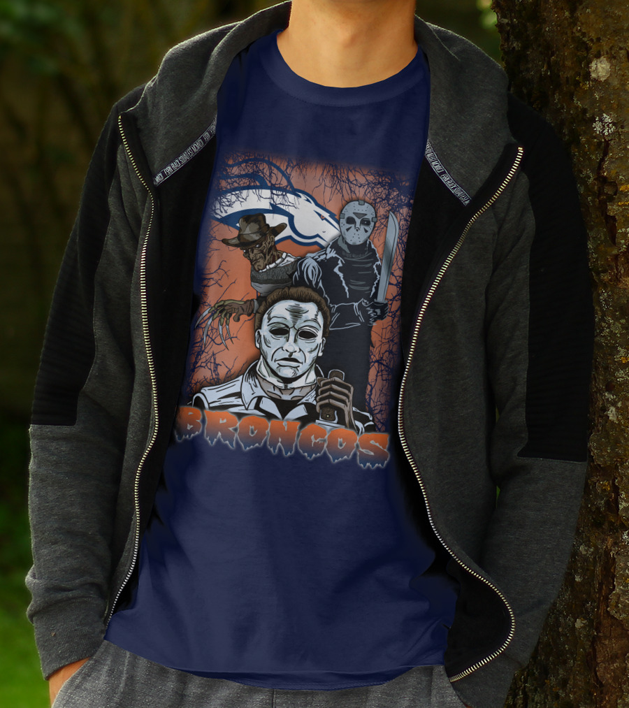 Broncos Horror Icons Halloween Denver T-Shirt