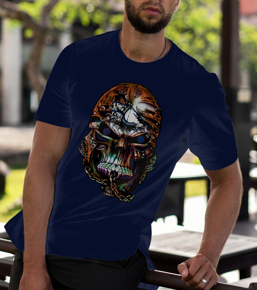 Denver Broncos 53 Skull Art T-Shirt