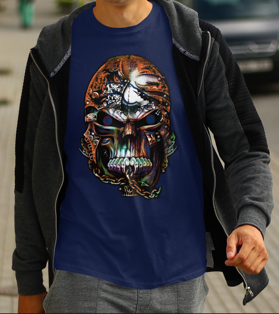 Denver Broncos 53 Skull Art T-Shirt