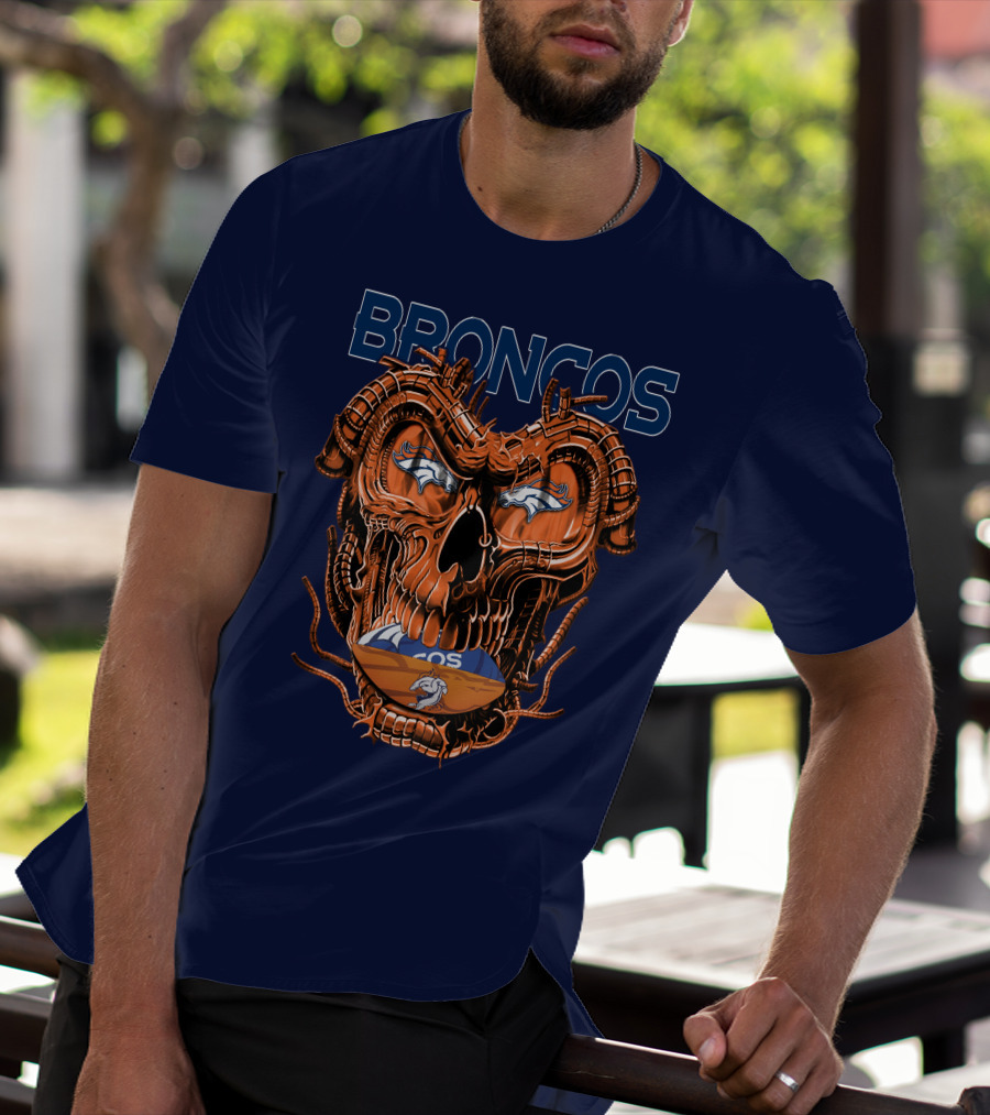 Dragonskull Broncos Football Logo Denver Broncos T-Shirt