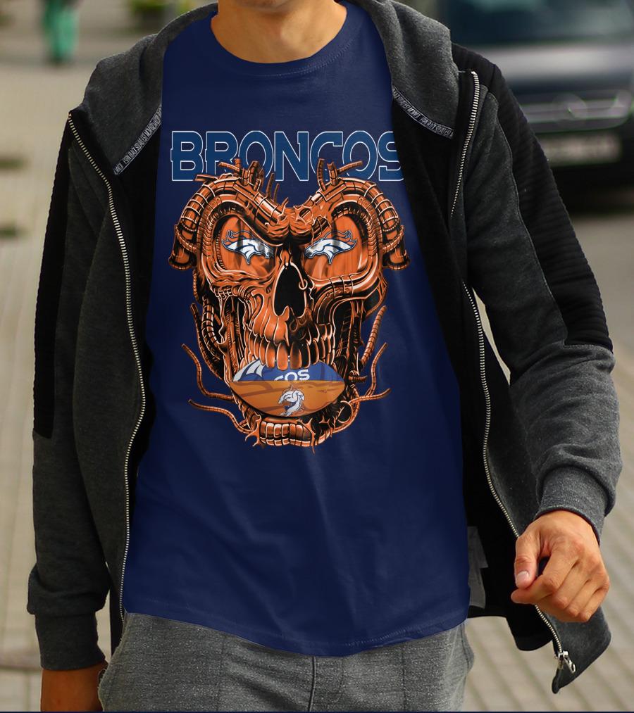 Dragonskull Broncos Football Logo Denver Broncos T-Shirt
