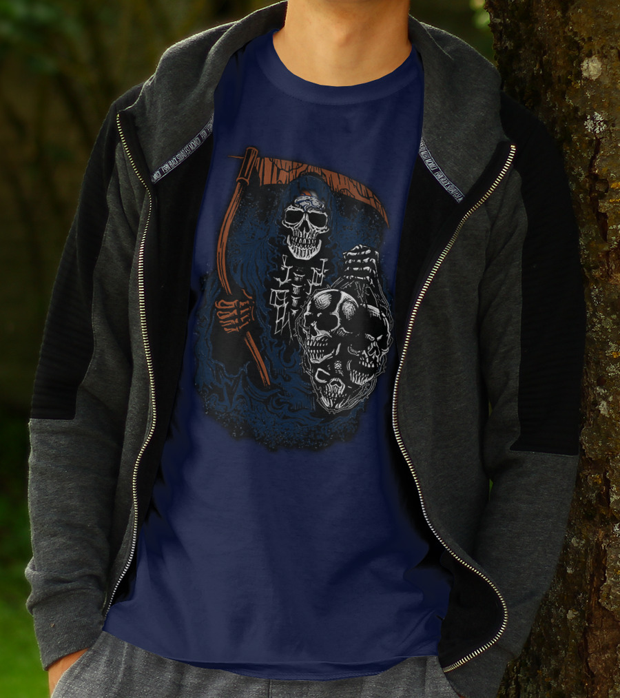 Denver Broncos Grim Reaper Skull Art T-Shirt