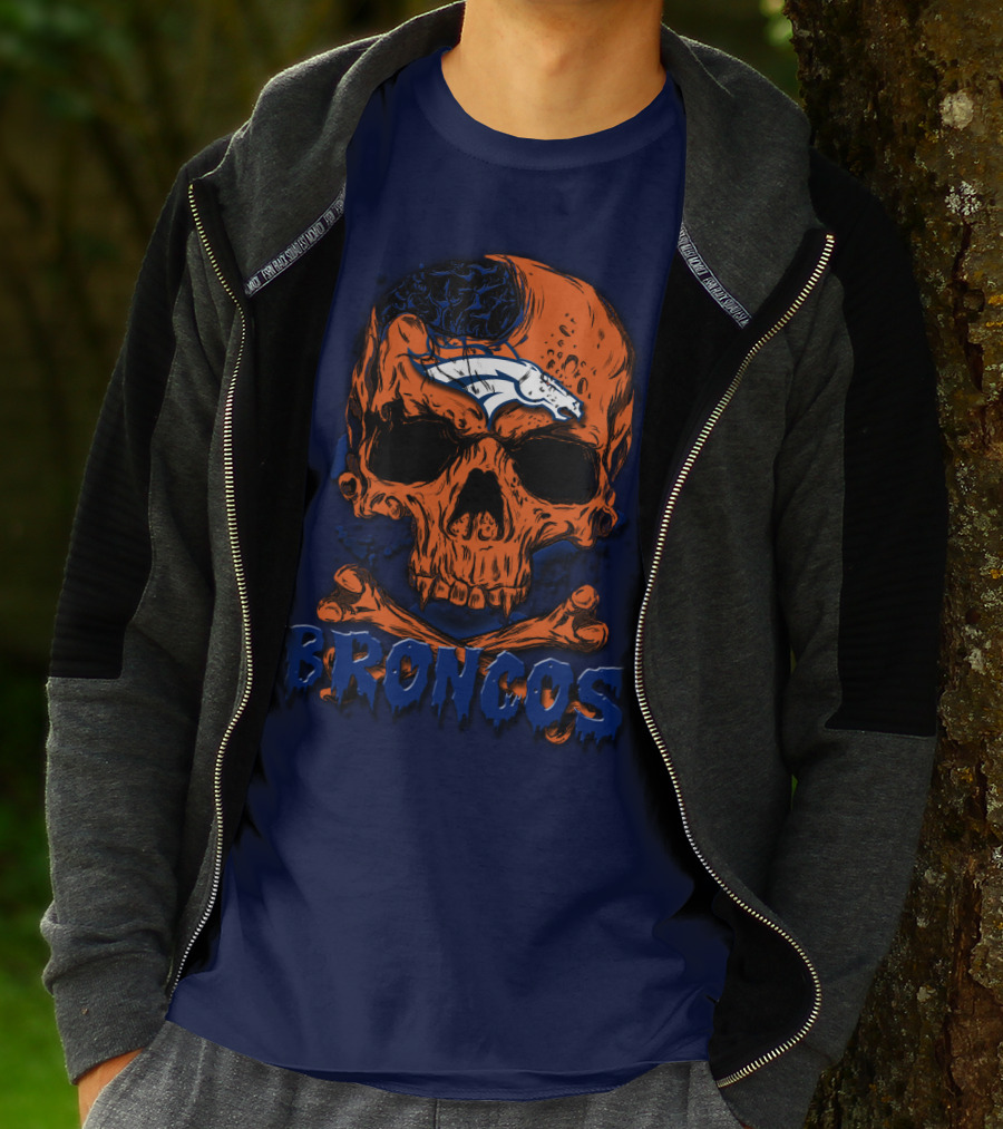 Broncos Skull Design Featuring Team T-Shirt