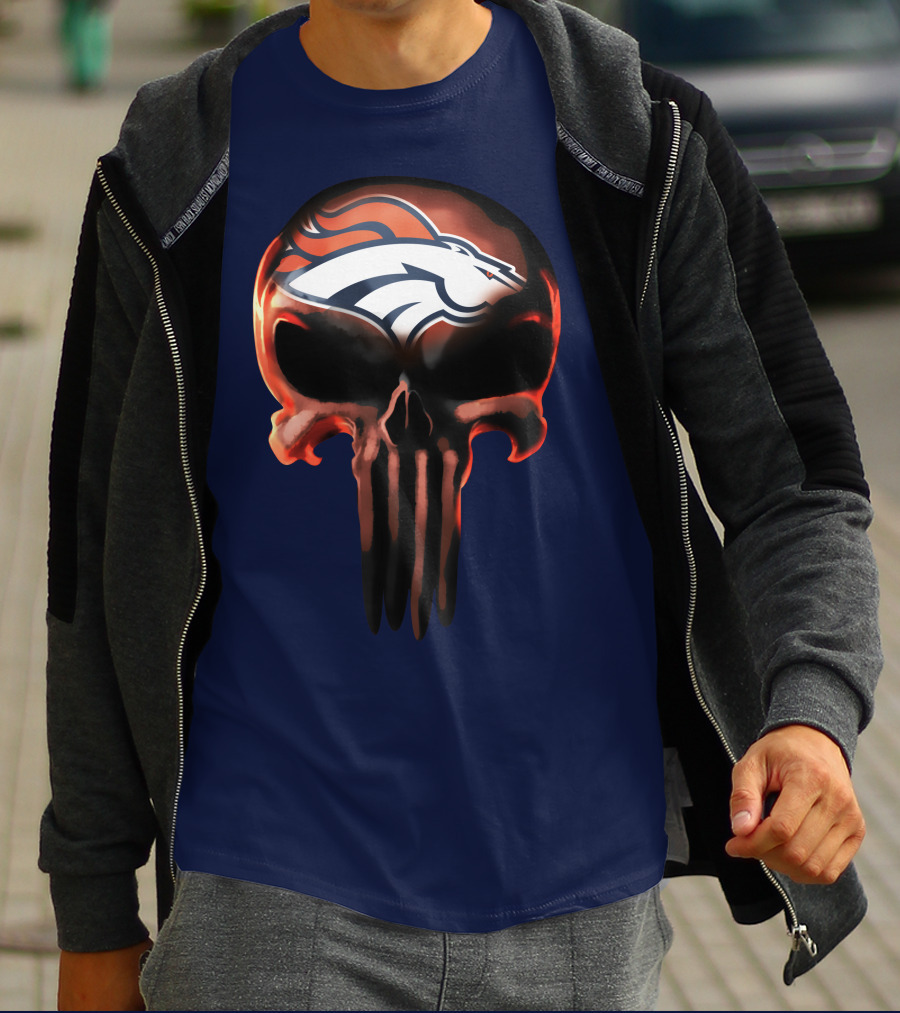 Denver Broncos Skull T-Shirt