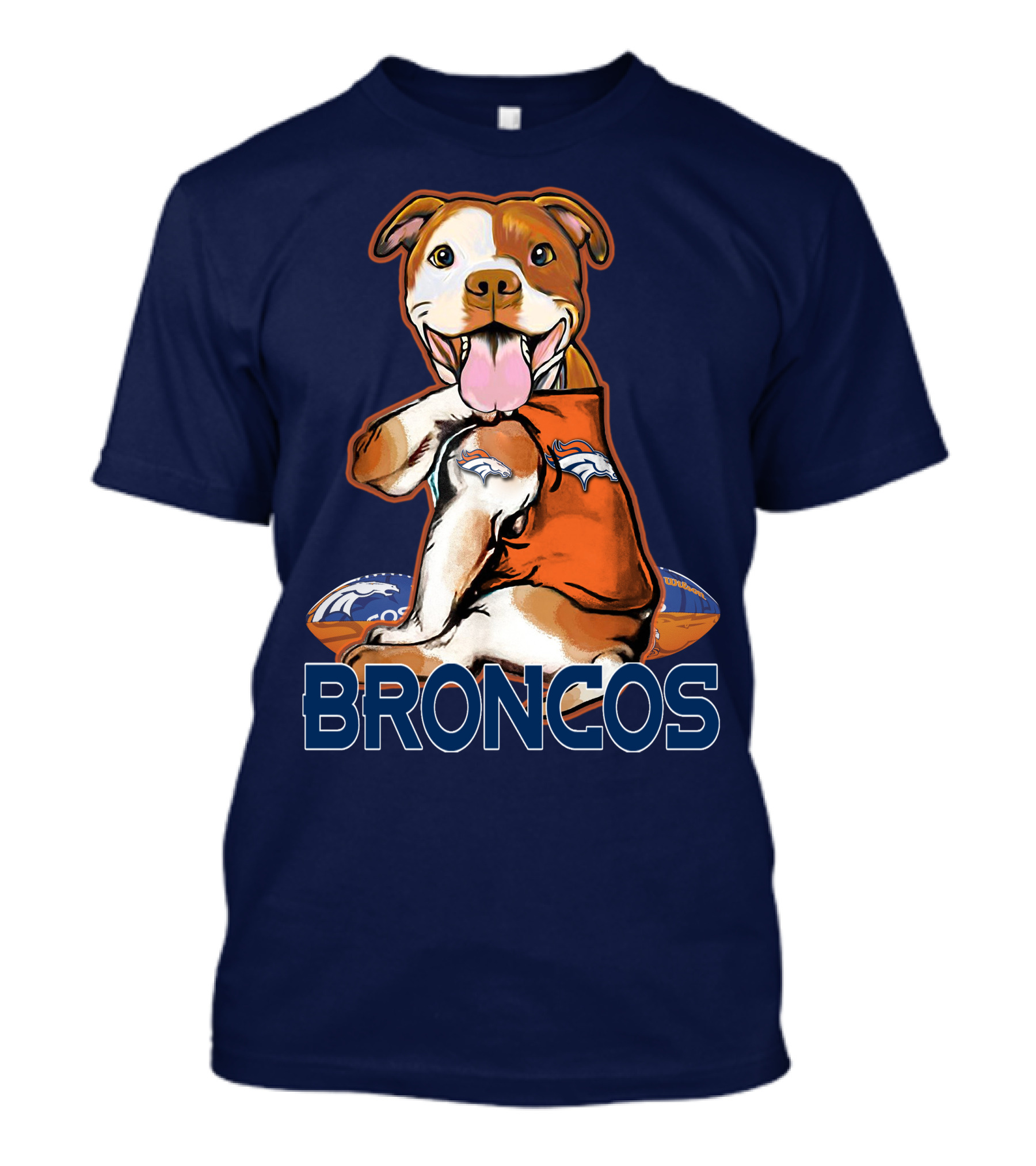 Pittbull Broncos Denver Football Puppy T-Shirt