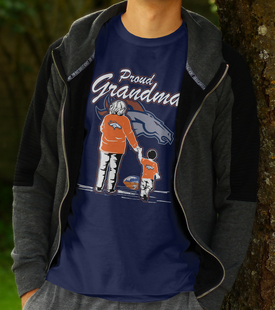 Proud Grandma Denver Broncos Family Football Fan Wears Team Logo T-Shirt