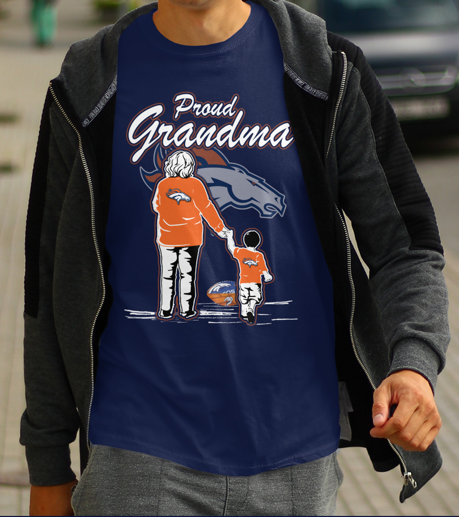 Proud Grandma Denver Broncos Family Football Fan Wears Team Logo T-Shirt