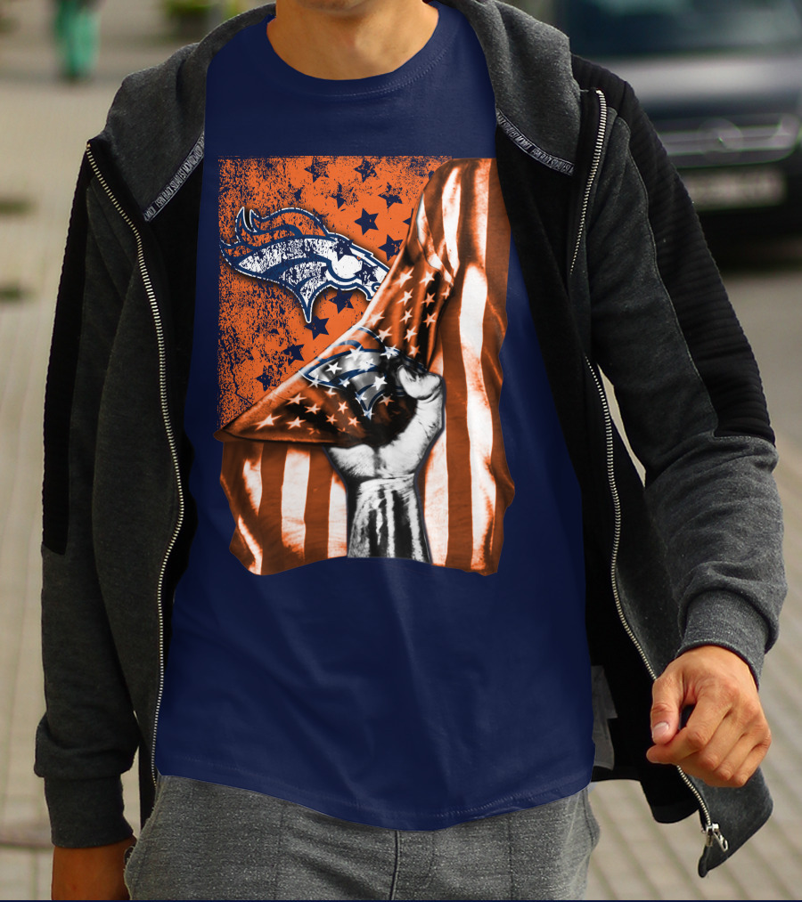Denver Broncos American Flag Star T-Shirt
