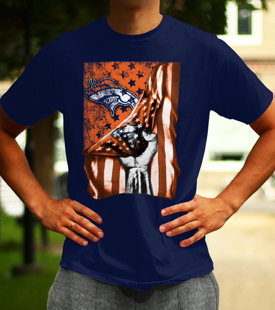 Denver Broncos American Flag Star T-Shirt