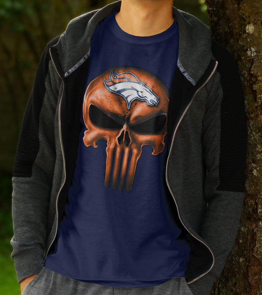 Skull Denver Broncos T-Shirt