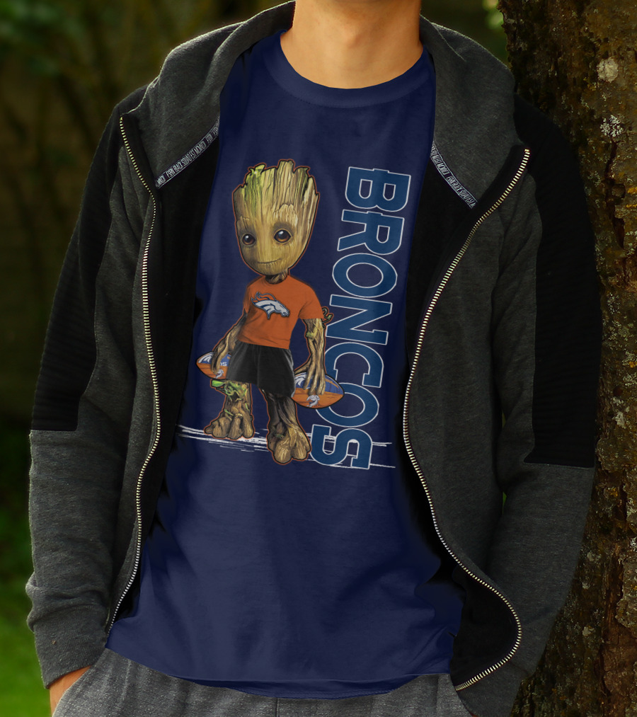 Groot V1 Denver Broncos Football Fan Character T-Shirt