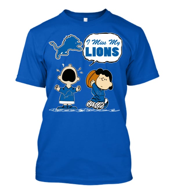 I Miss My Lions Detroit Lions Charlie Brown Football T-Shirt