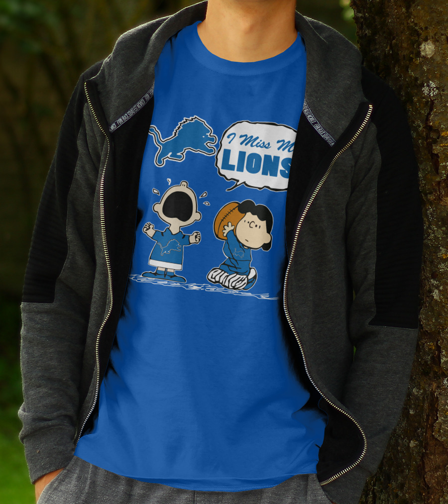 I Miss My Lions Detroit Lions Charlie Brown Football T-Shirt