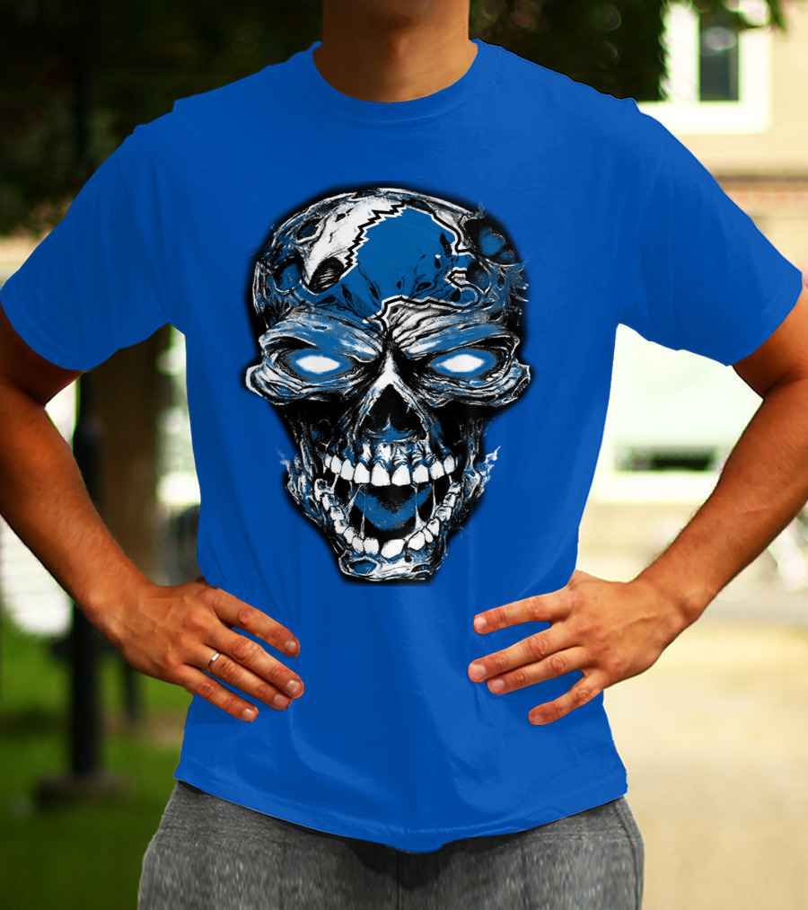 Detroit Lions 59 Skull Blue Roar T-Shirt