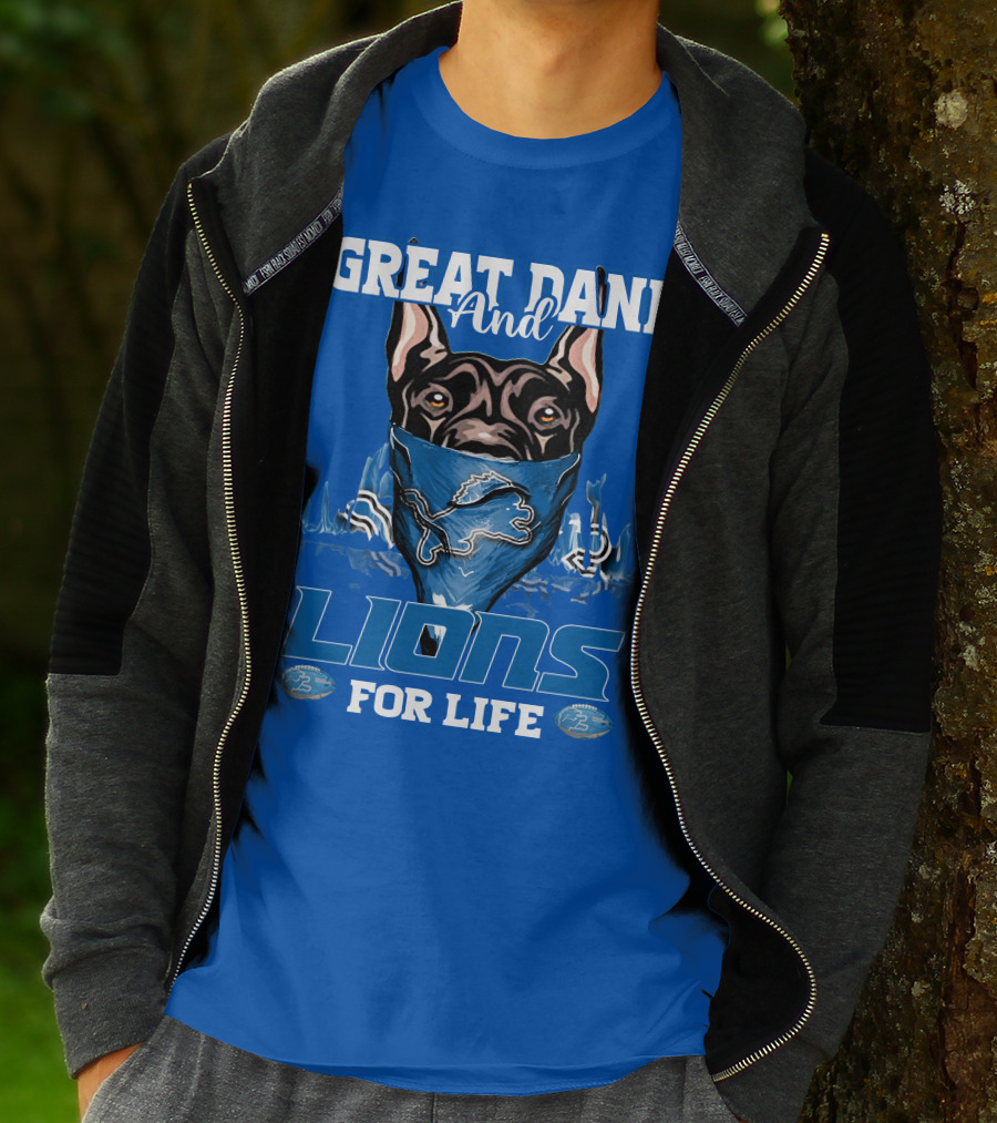 GREAT DANE AND DETROIT LIONS FOR LIFE T-Shirt