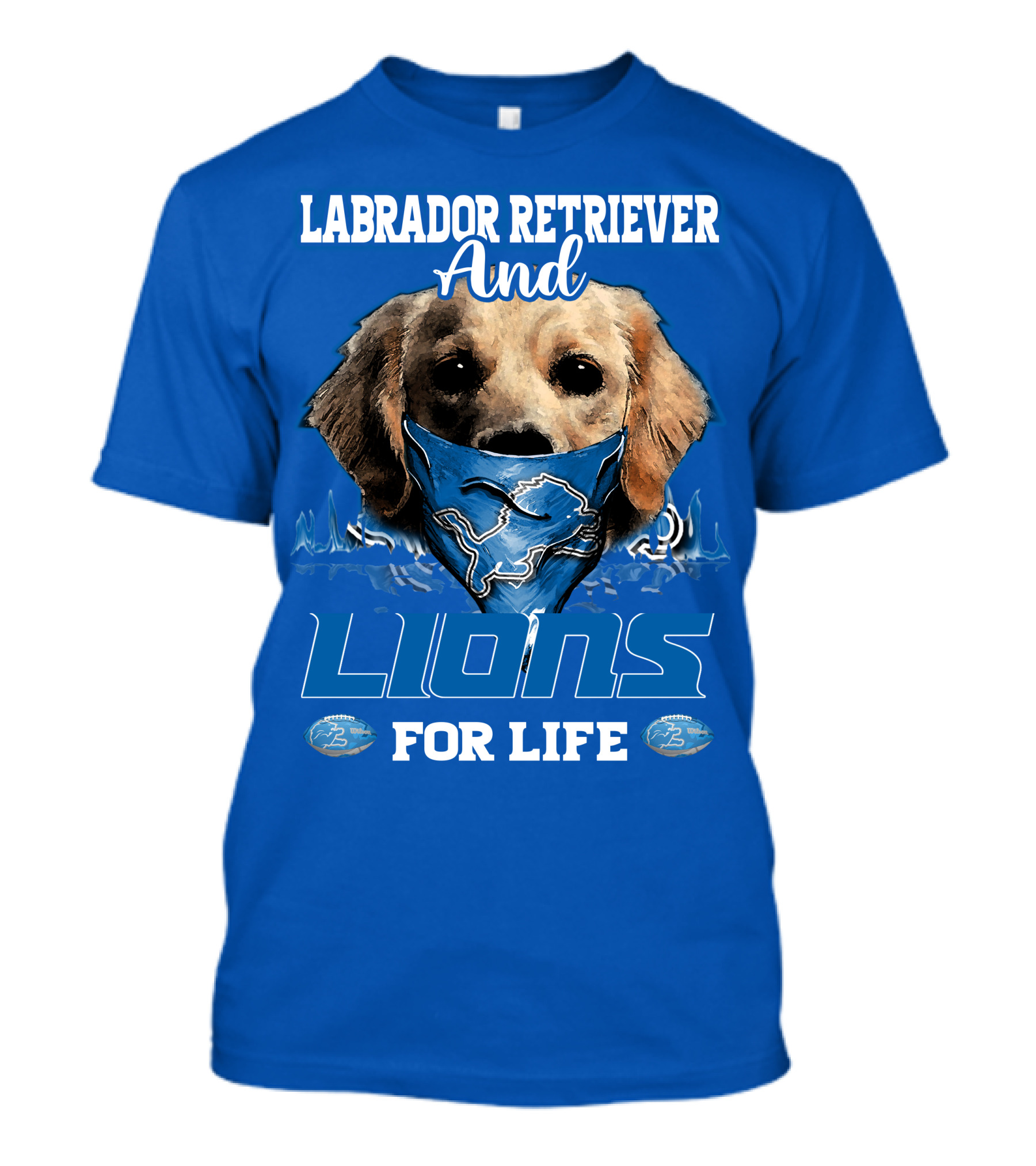 Labrador Retriever And Lions For Life Detroit Lions T-Shirt