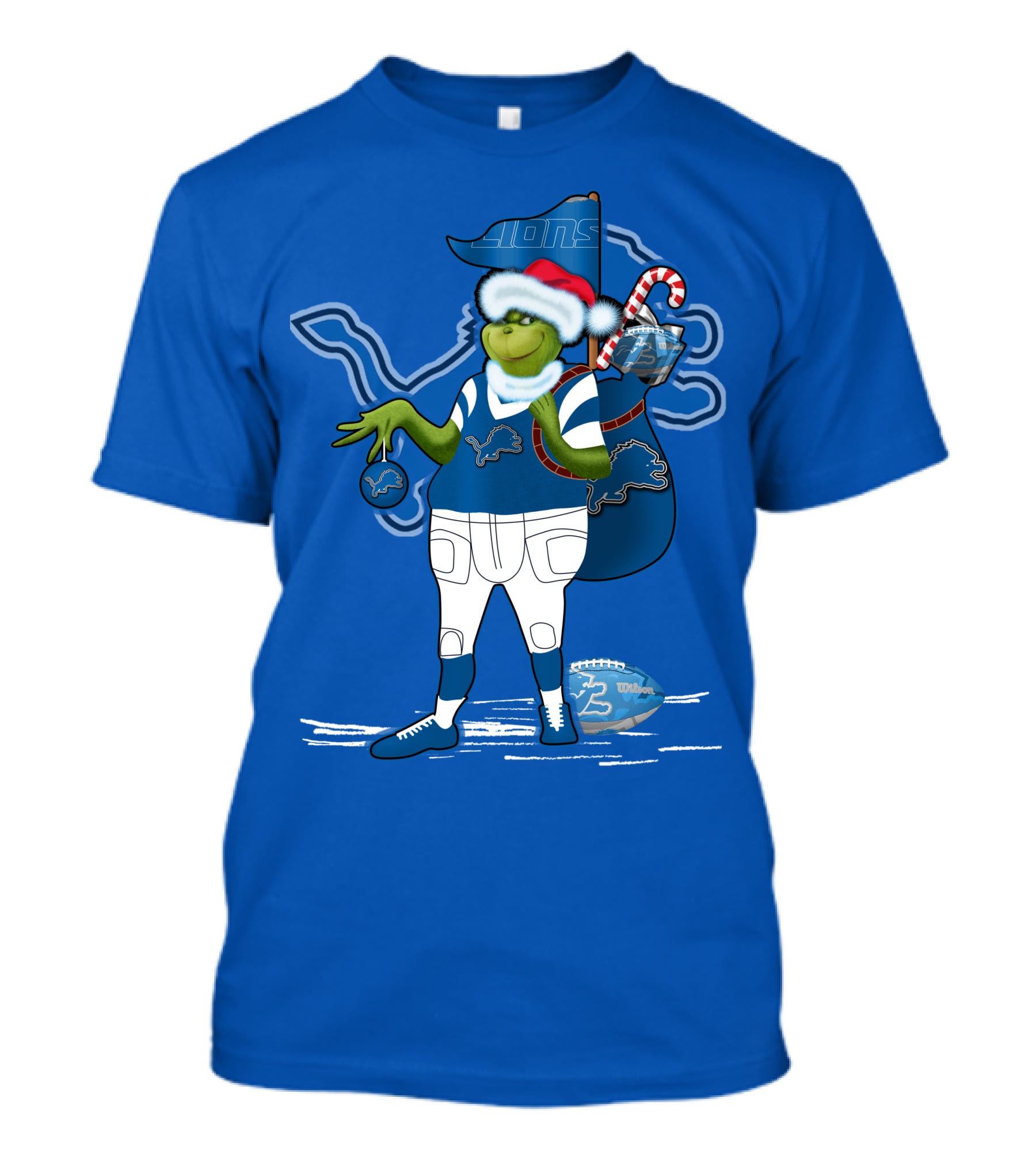 Grinchxmas Detroit Lions Holiday Football T-Shirt