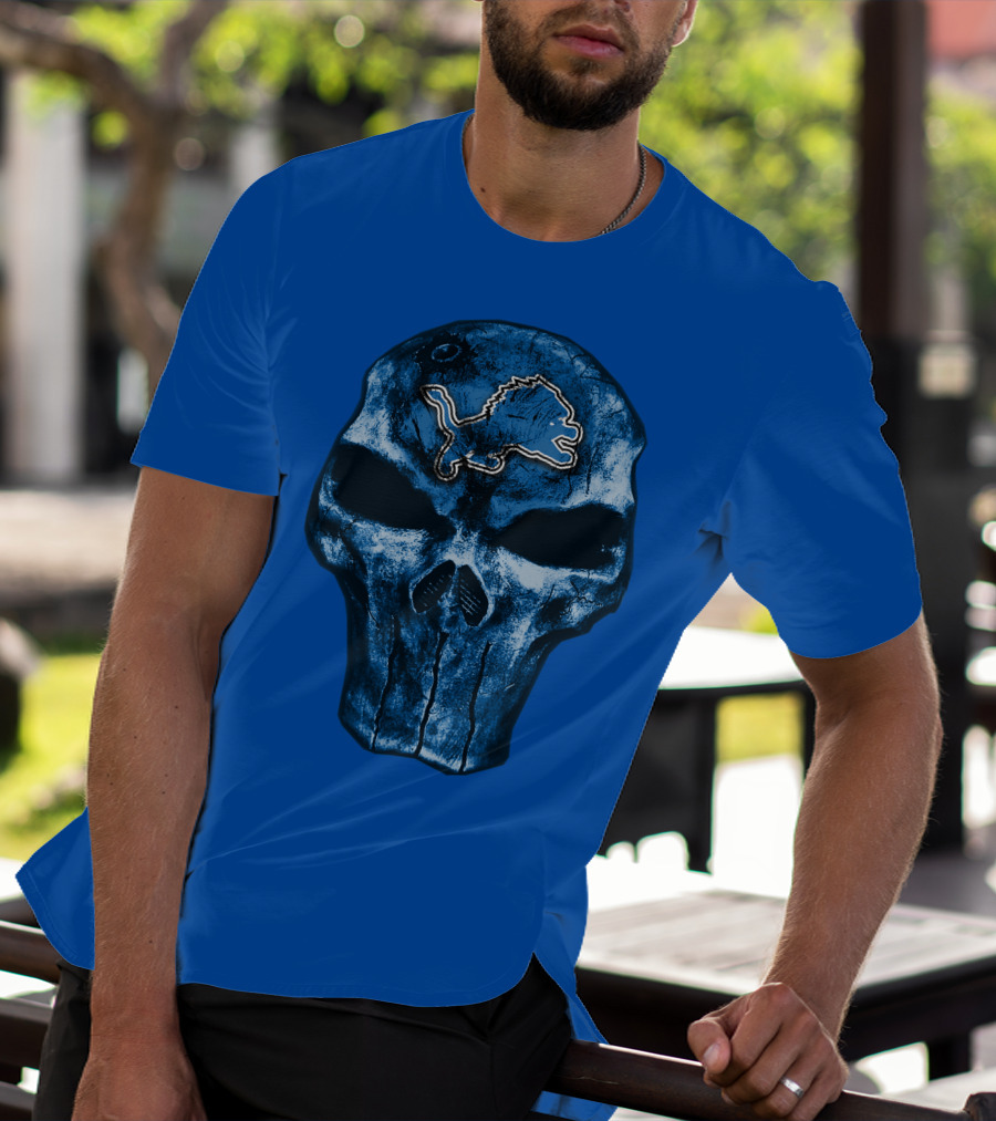 Detroit Lions Skull T-Shirt