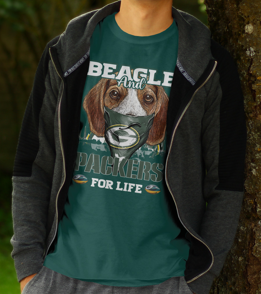 Beagle And Packers For Life Green Bay Packers T-Shirt