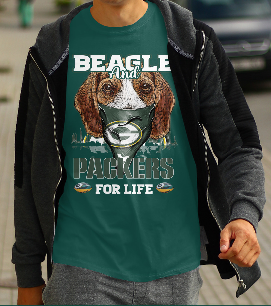 Beagle And Packers For Life Green Bay Packers T-Shirt