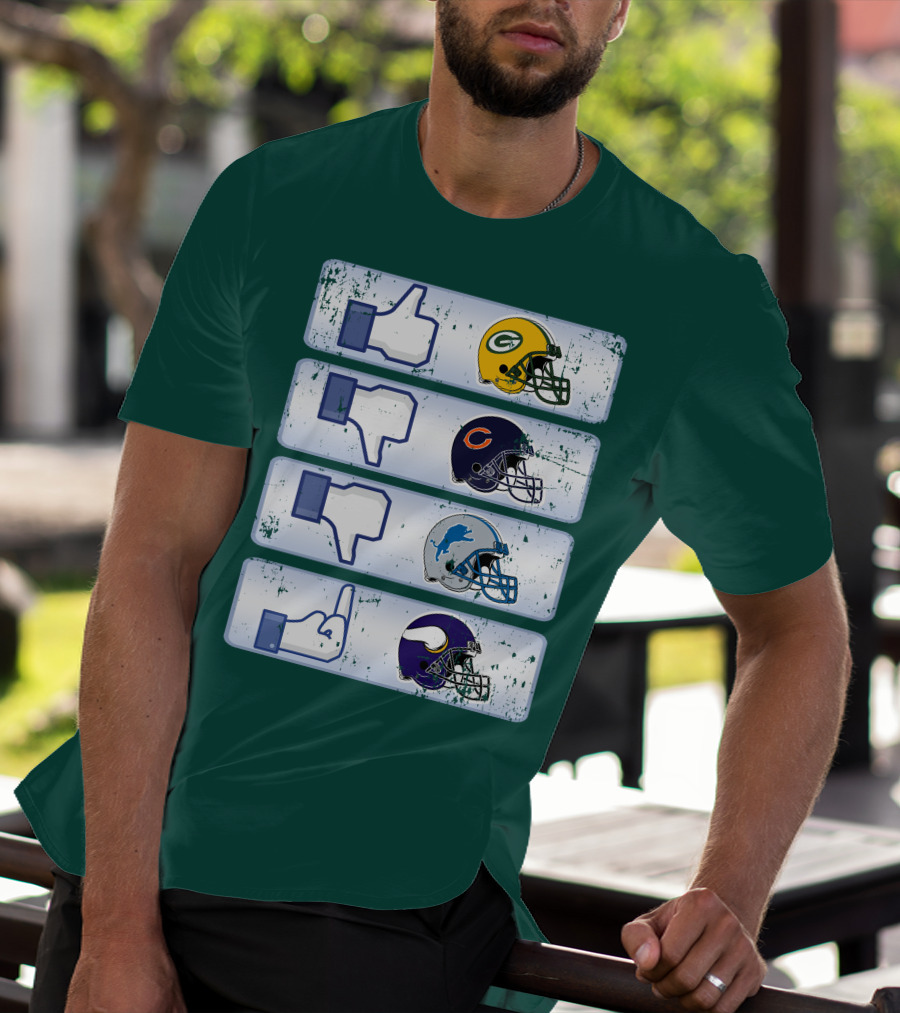 Green Bay Packers Chicago Bears Detroit Lions Minnesota Vikings Nfl Rivalry Icons T-Shirt