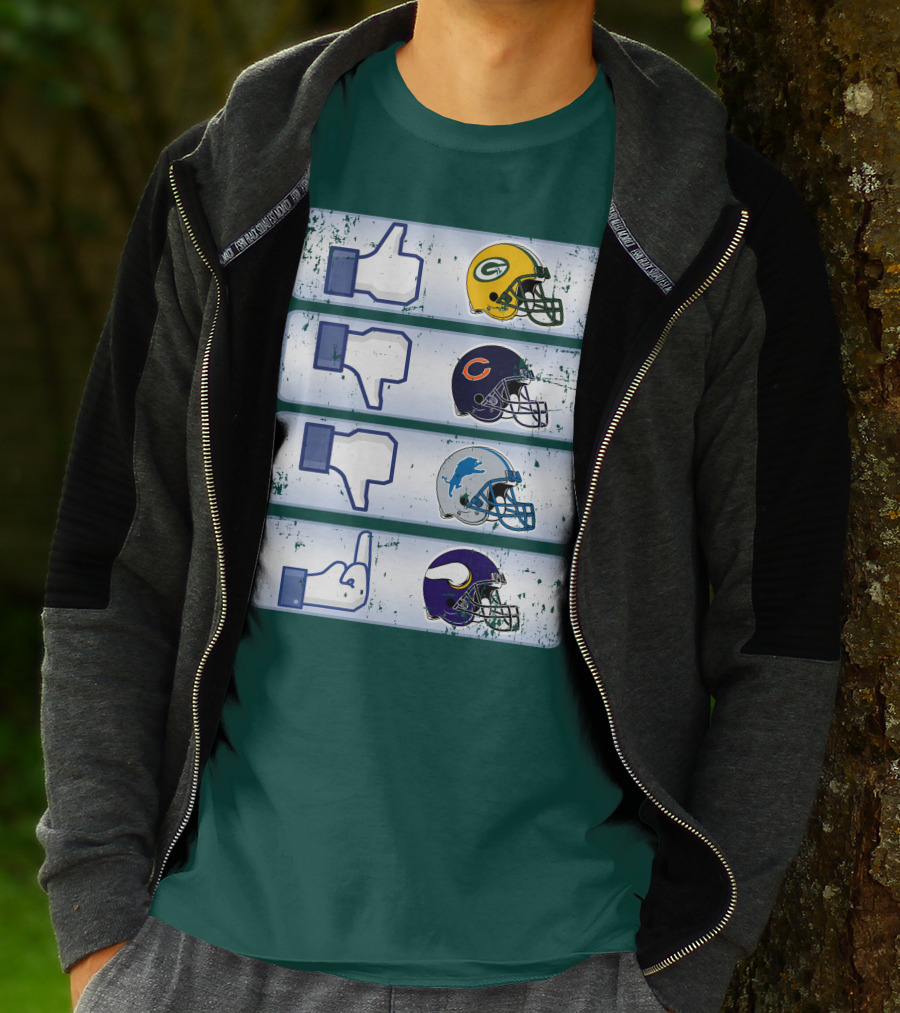 Green Bay Packers Chicago Bears Detroit Lions Minnesota Vikings Nfl Rivalry Icons T-Shirt