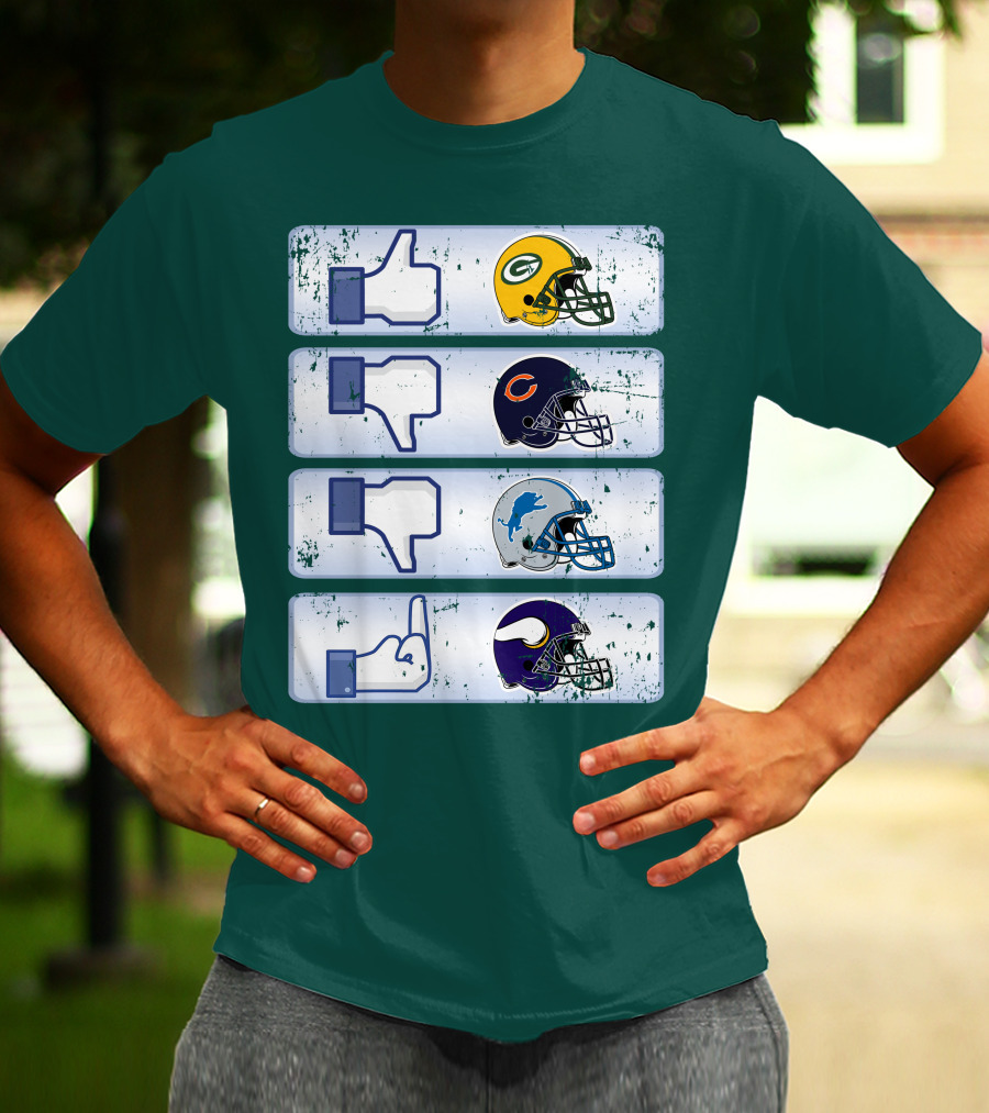 Green Bay Packers Chicago Bears Detroit Lions Minnesota Vikings Nfl Rivalry Icons T-Shirt