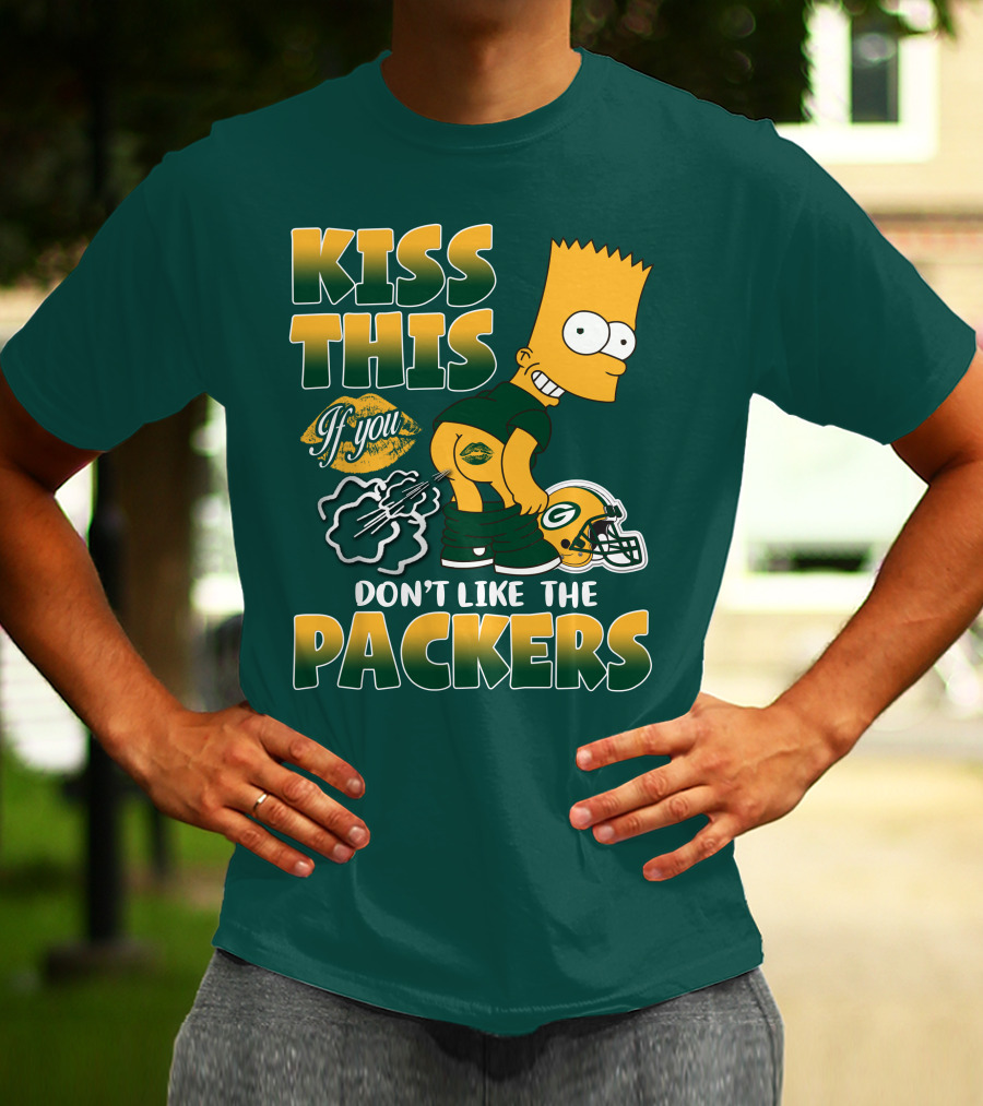 Green Bay Packers Kiss This Bart Simpson Don't Like The Packers T-Shirt