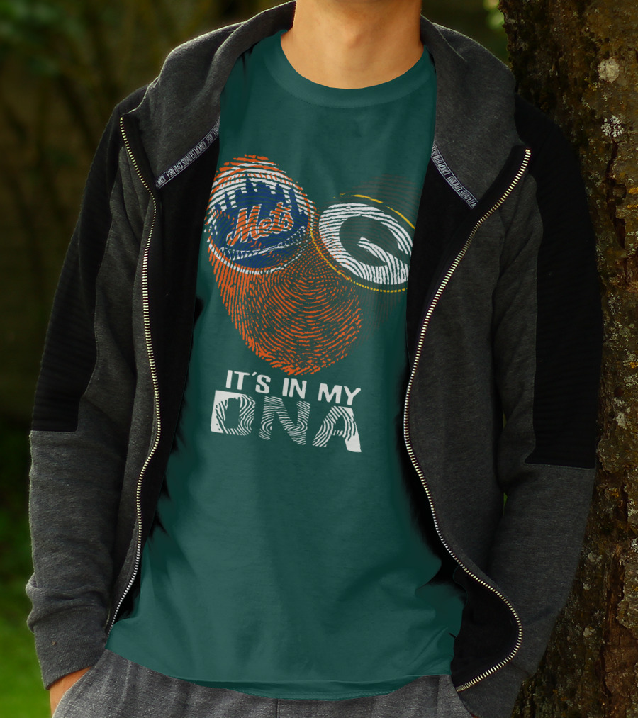 Green Bay Packers New York Mets It's In My Dna T-Shirt