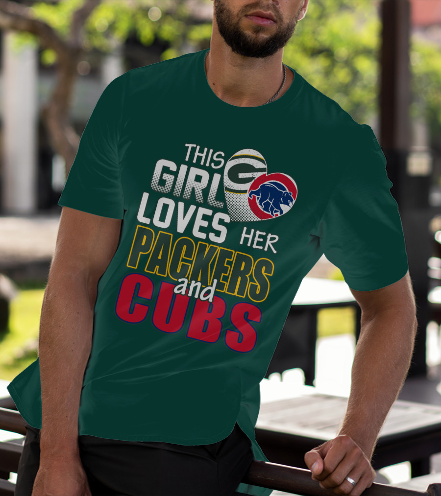 This Girl Loves Her Packers And Cubs T-Shirt