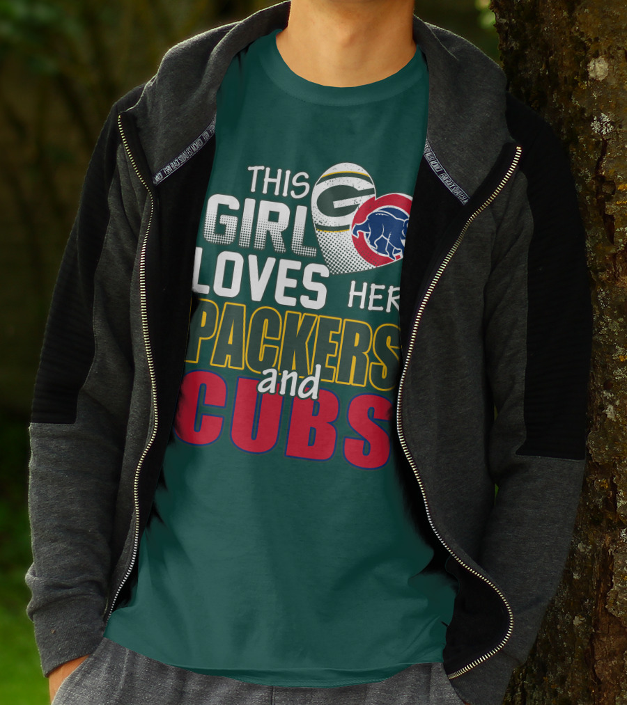 This Girl Loves Her Packers And Cubs T-Shirt