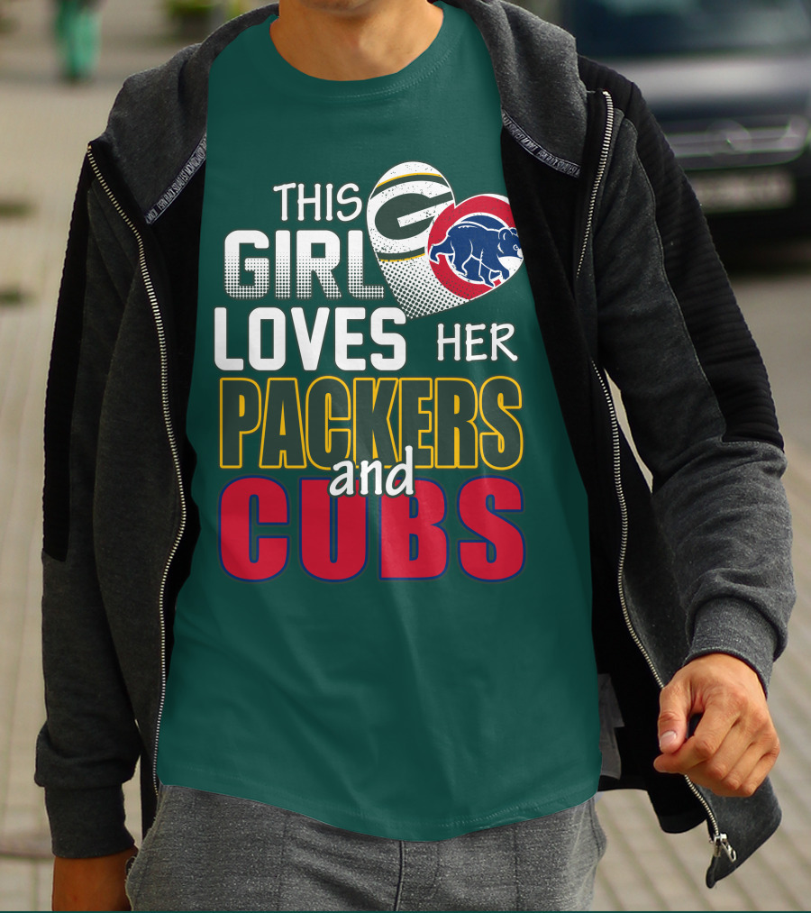 This Girl Loves Her Packers And Cubs T-Shirt