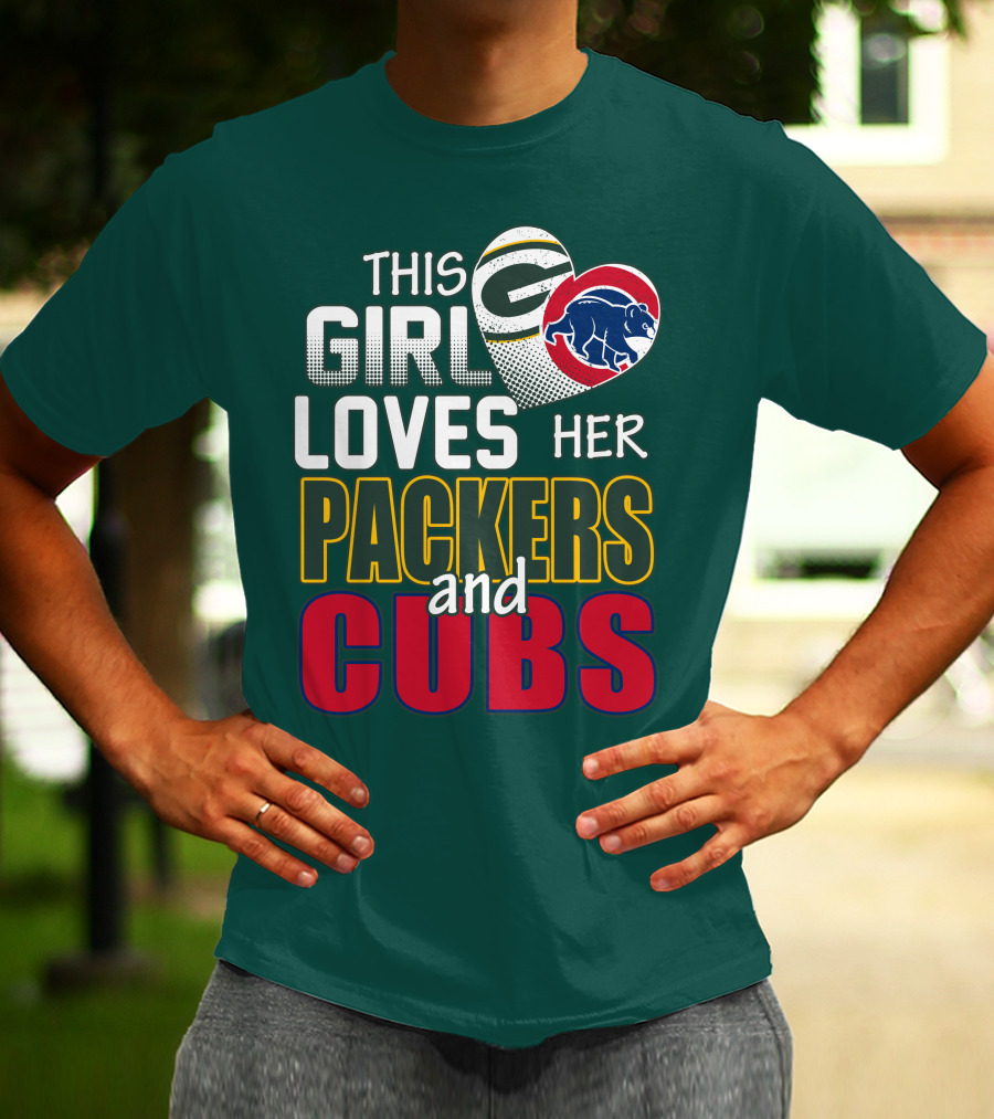 This Girl Loves Her Packers And Cubs T-Shirt