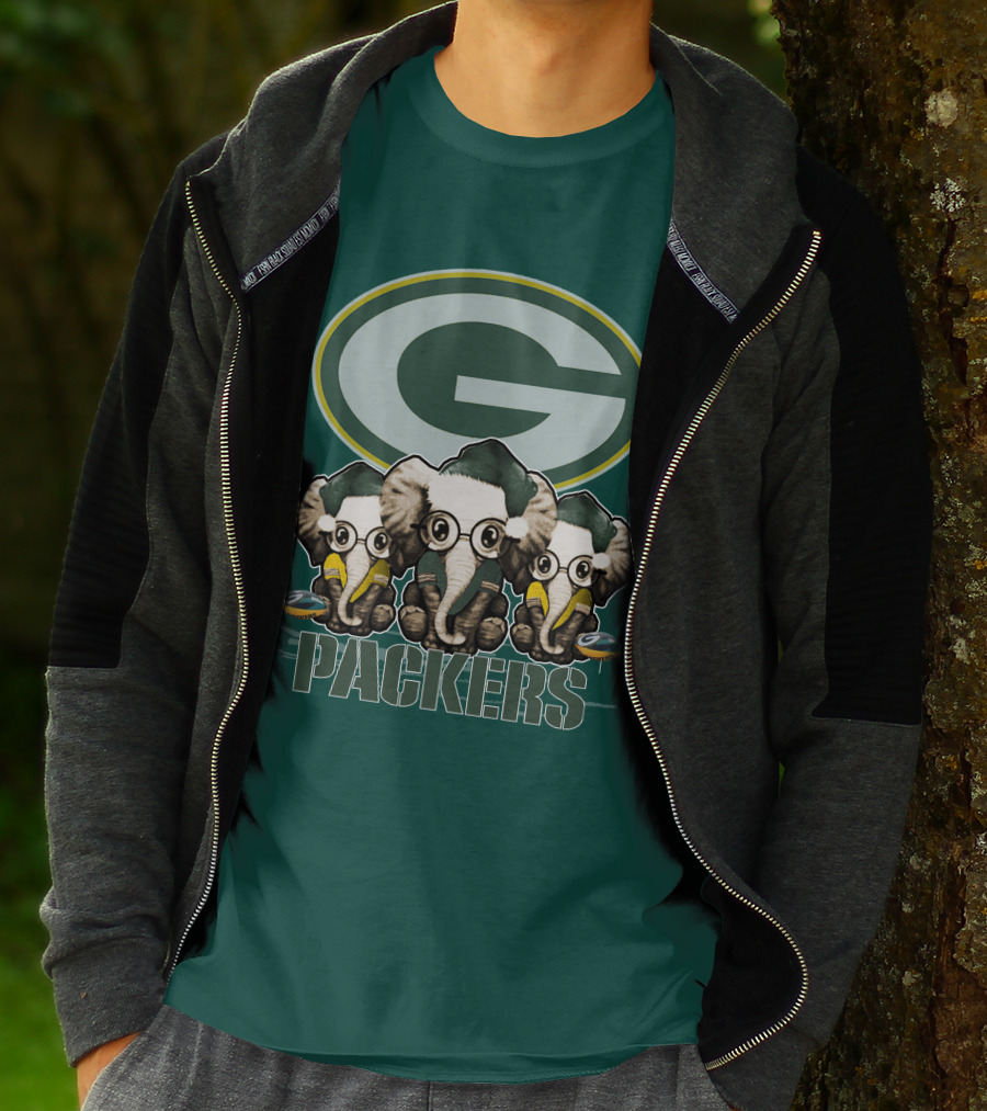 Elephant Packers Christmas Green Bay Packers T-Shirt