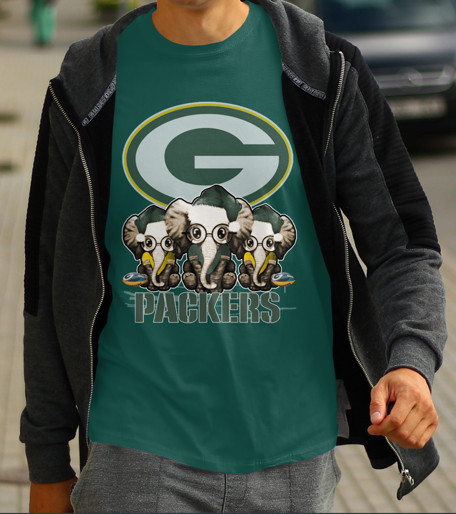 Elephant Packers Christmas Green Bay Packers T-Shirt