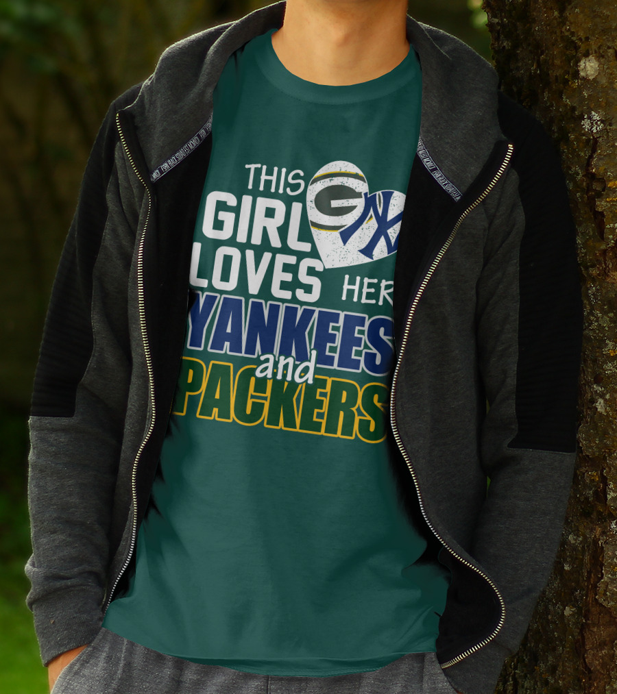This Girl Loves Her Yankees And Packers T-Shirt