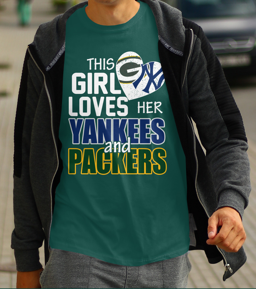 This Girl Loves Her Yankees And Packers T-Shirt