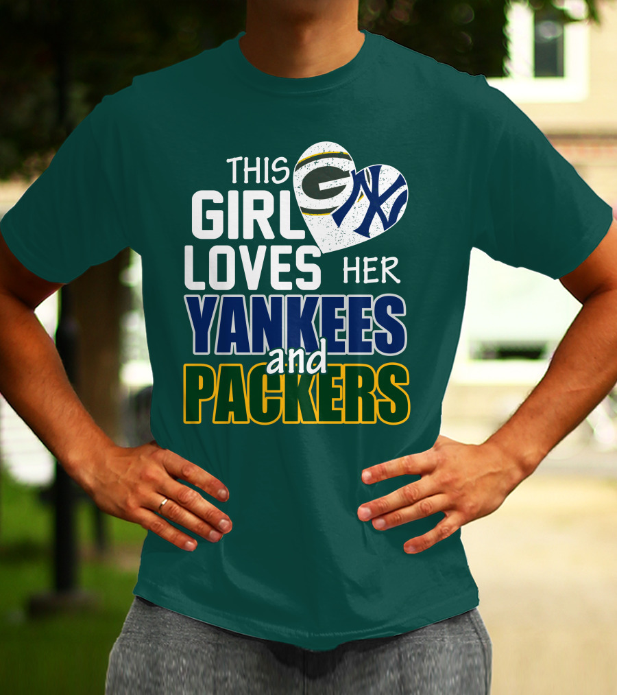 This Girl Loves Her Yankees And Packers T-Shirt