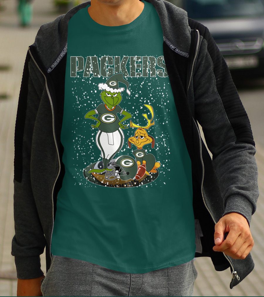 Grinch Packers Christmas Football T-Shirt