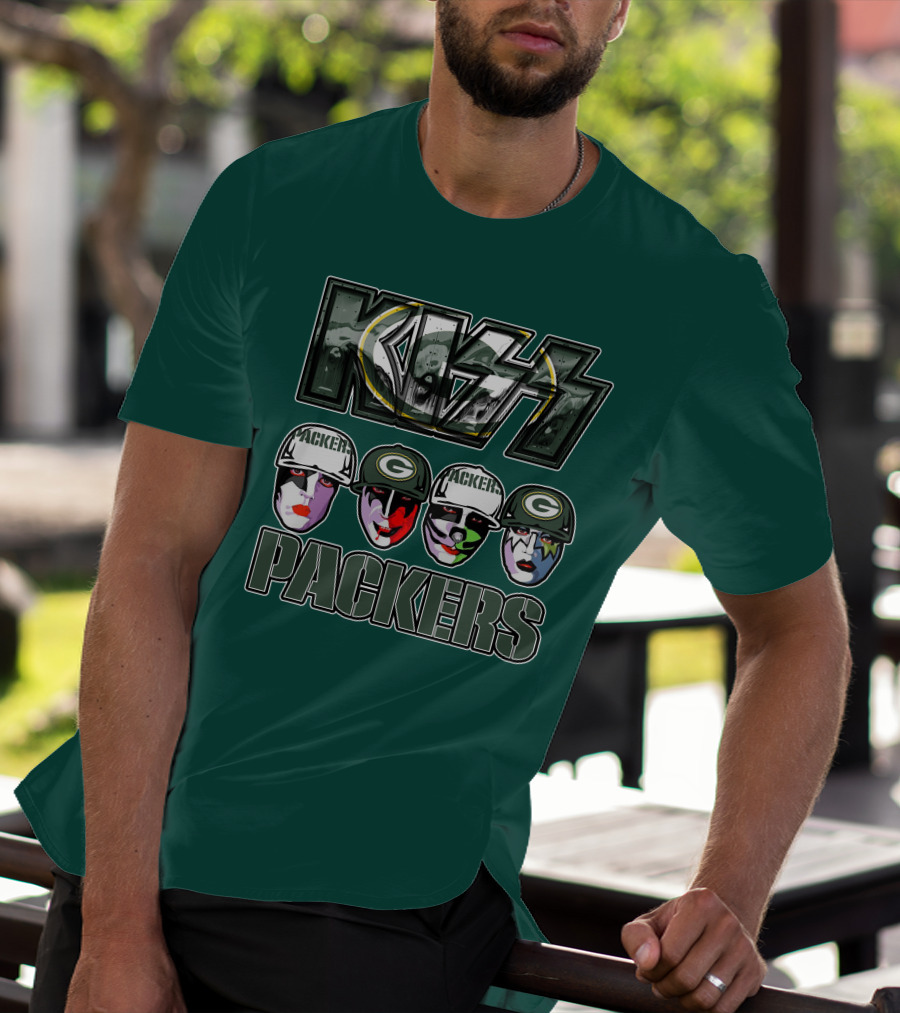 Kiss Packers Green Bay Fan Faces T-Shirt