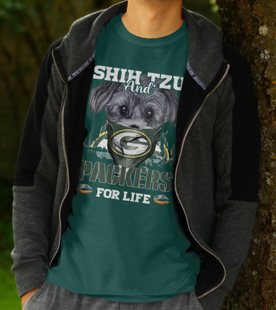 Shih Tzu And Packers For Life T-Shirt