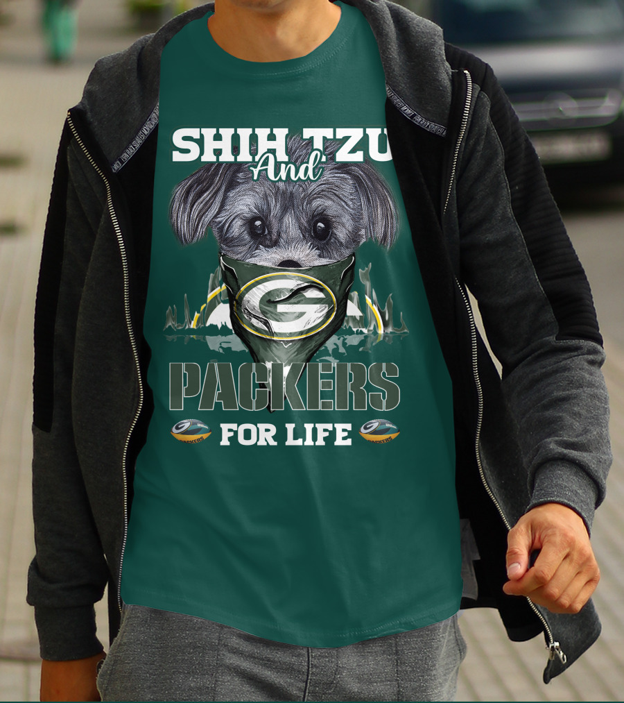 Shih Tzu And Packers For Life T-Shirt